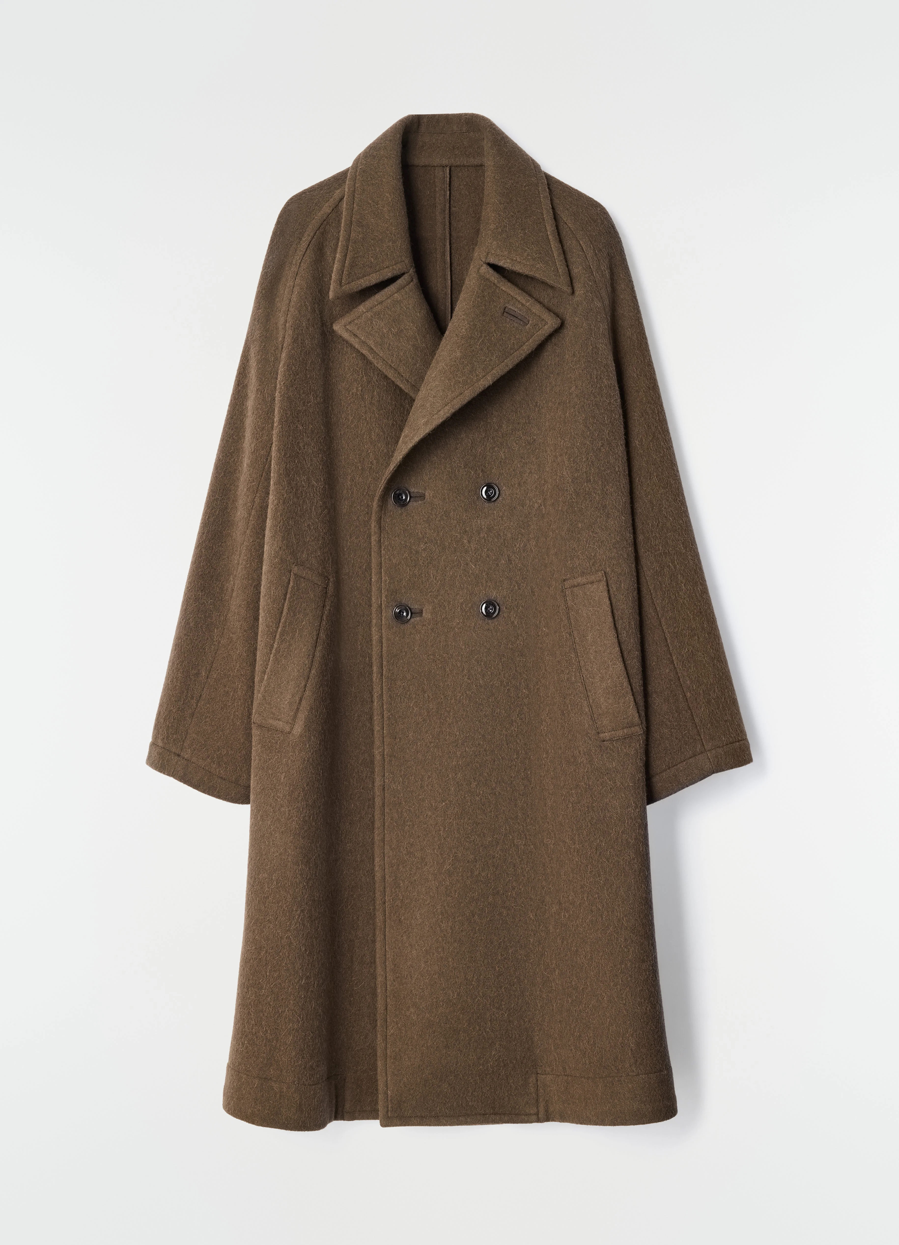 DOUBLE-BREASTED COAT IN FELTED WOOL AND ALPACA BLEND - 1