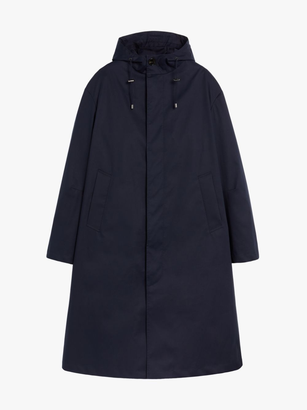 WOLFSON NAVY RAINTEC COTTON LONG HOODED COAT | GMC-110 - 1