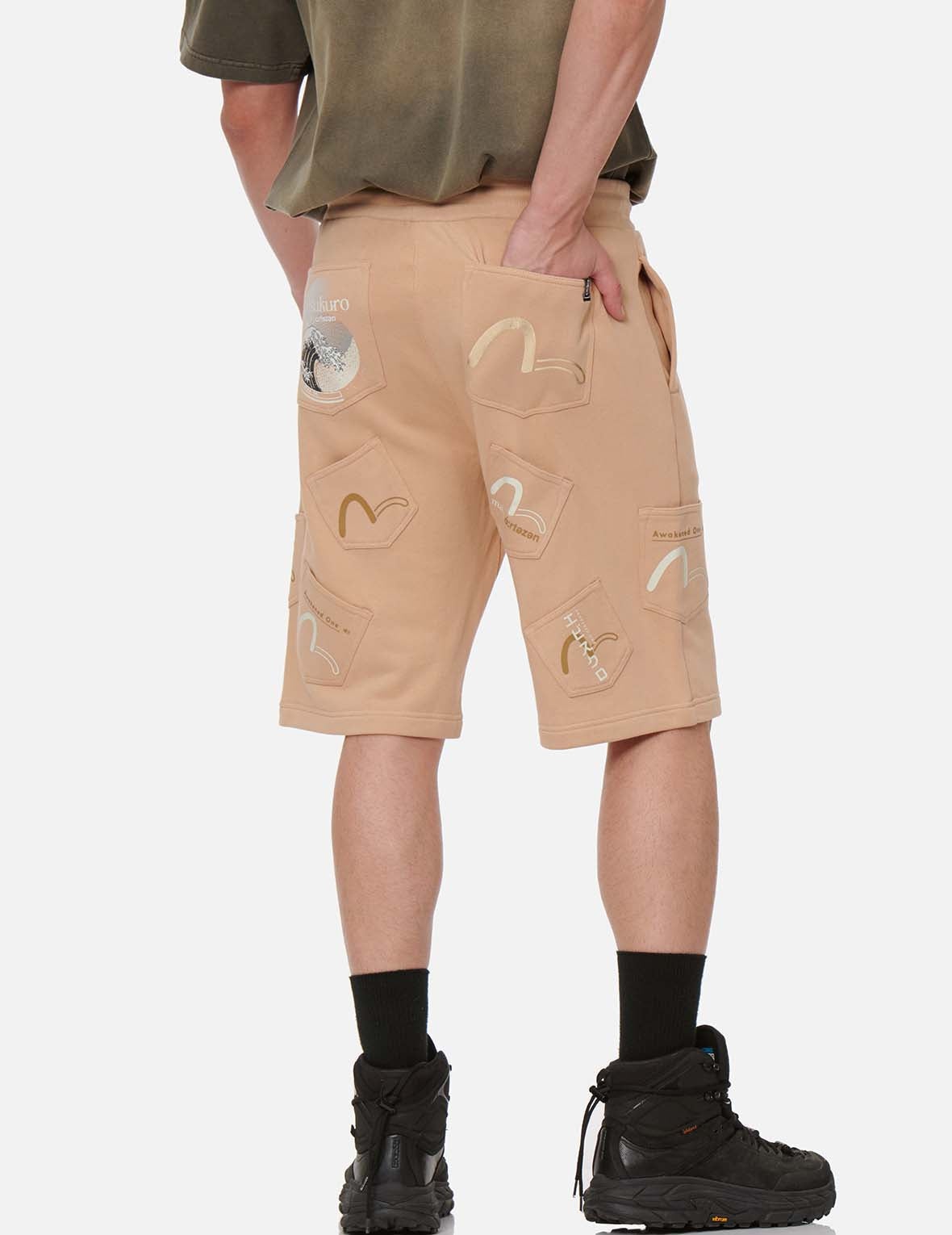 Seagull Print Pocket Sweat Shorts - 4