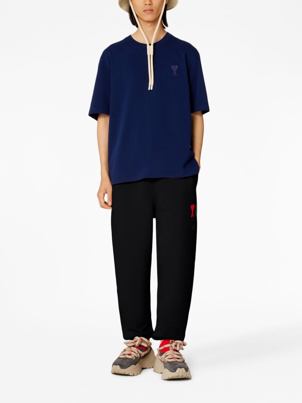 embroidered-logo cotton track pants - 2