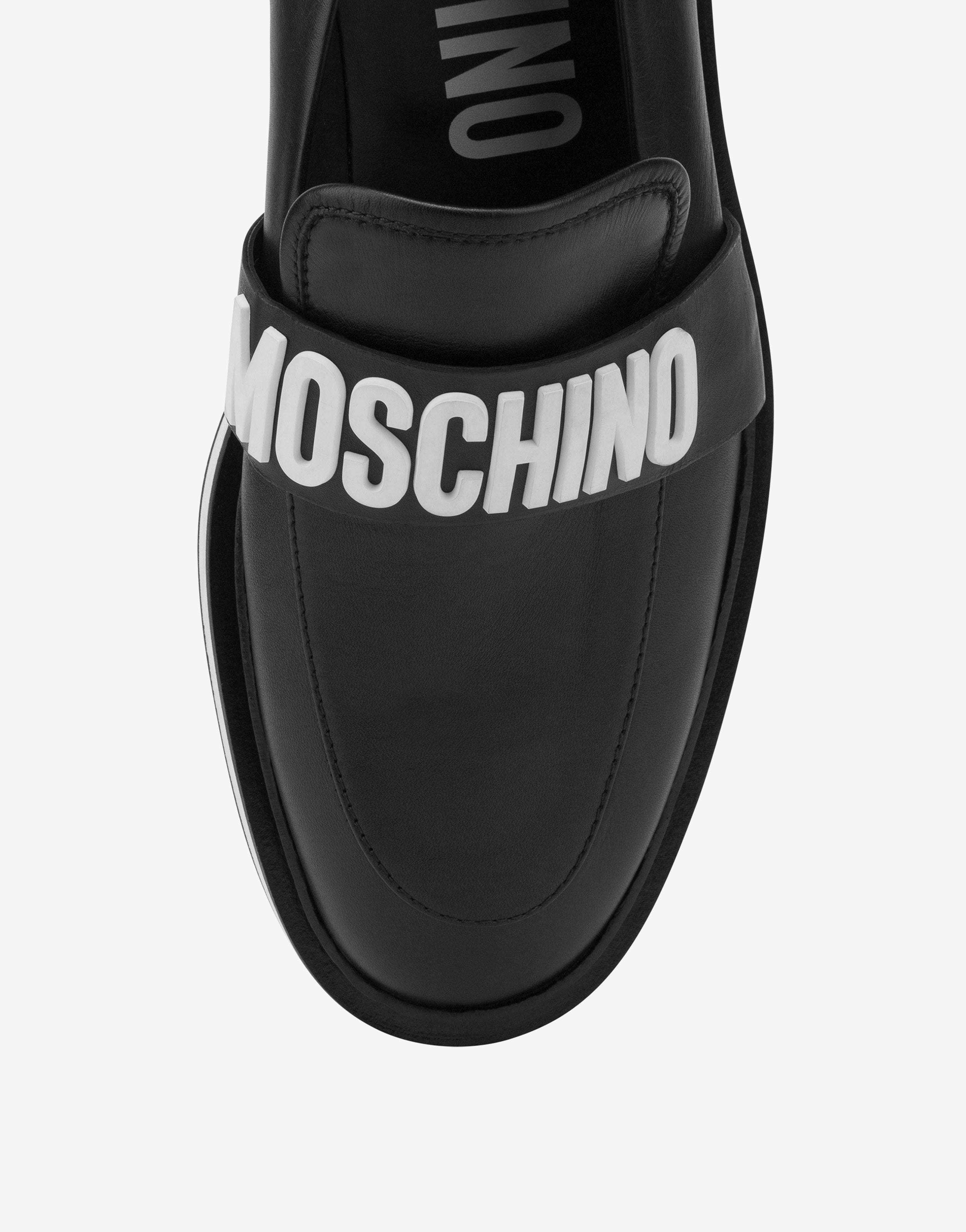 RUBBER LOGO CALFSKIN VARSITY LOAFERS moschino - 4