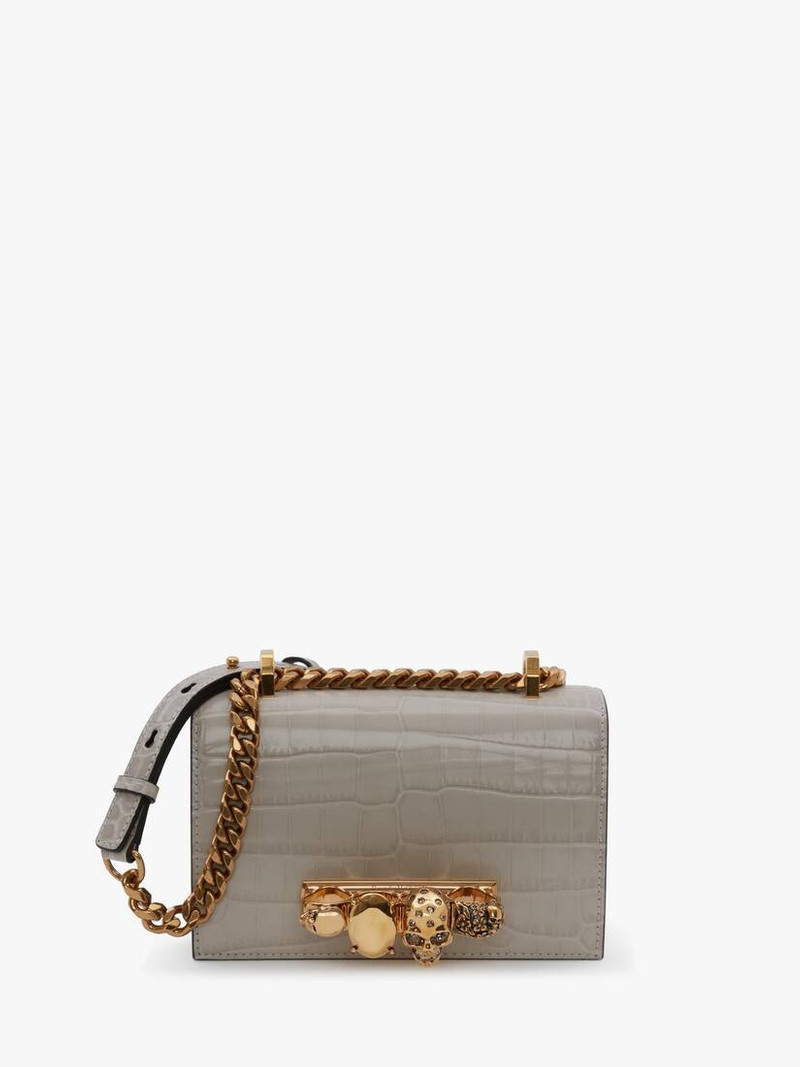 Mini Jewelled Satchel in Grey 1