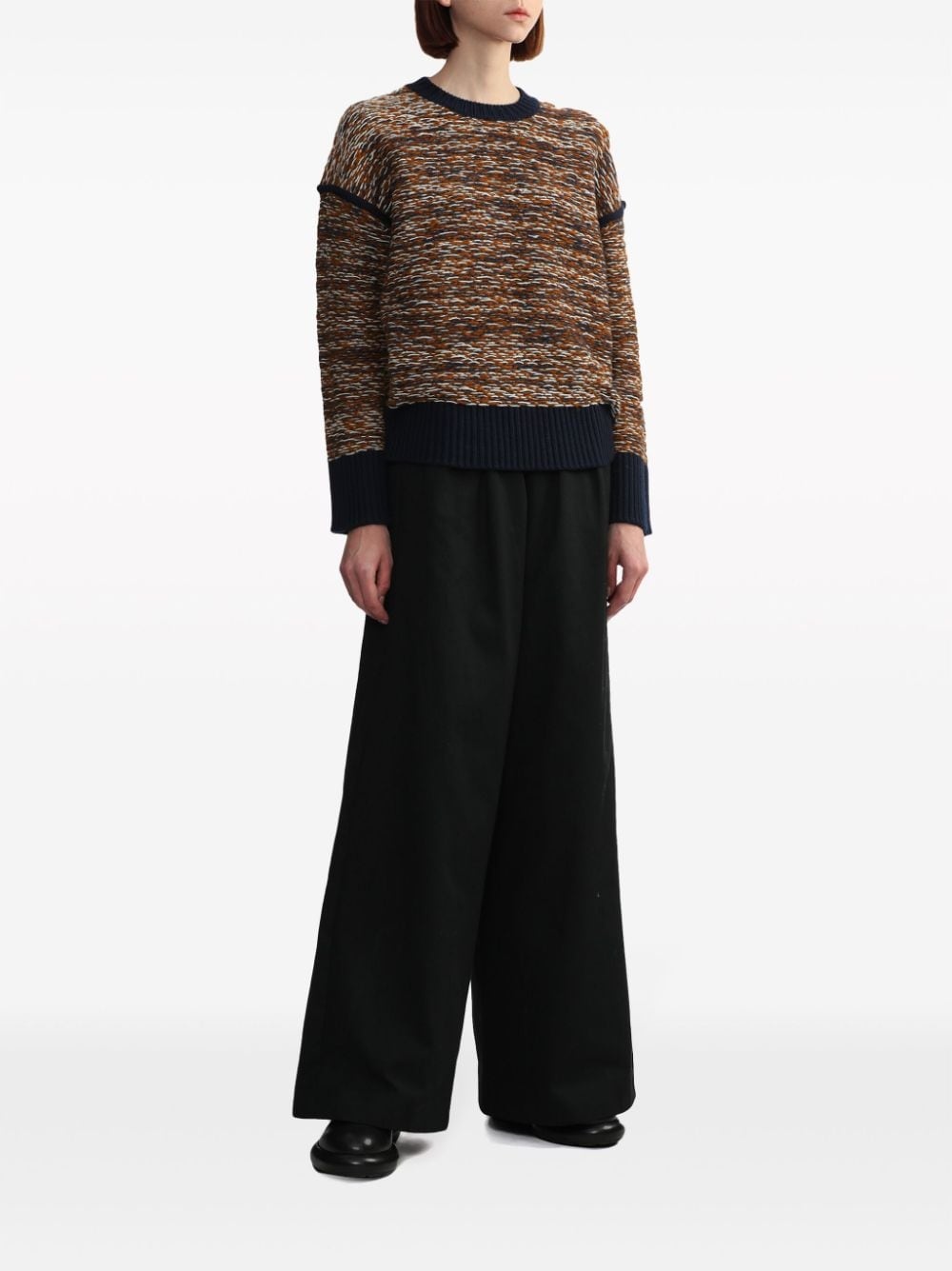 high-neck jacquard wool jumper - 2