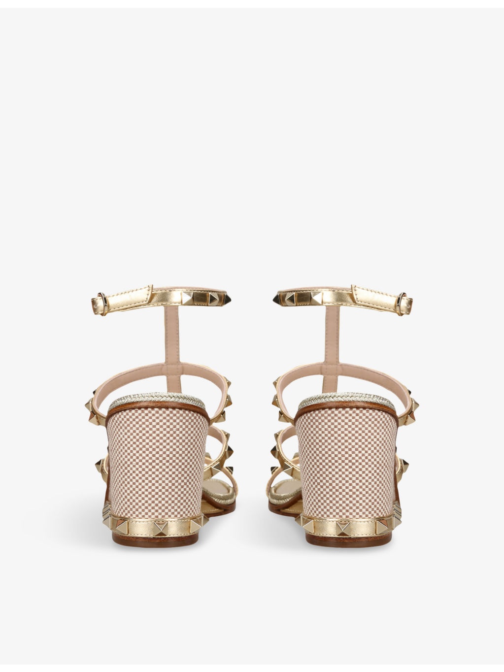 Rockstud 80 Metallic-Leather Wedge Sandals - 4
