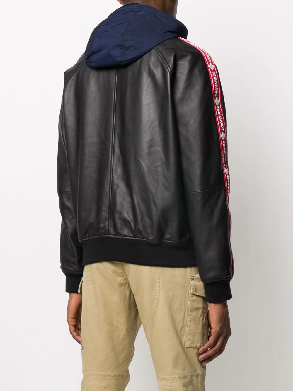 hooded layered zipped jacket - 4