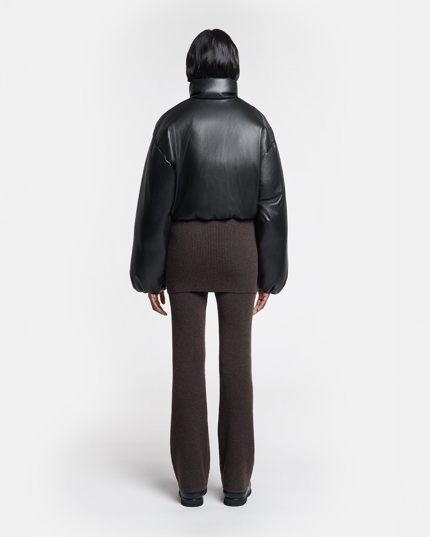 Cropped Okobor™ Alt-Leather Puffer Jacket - 5