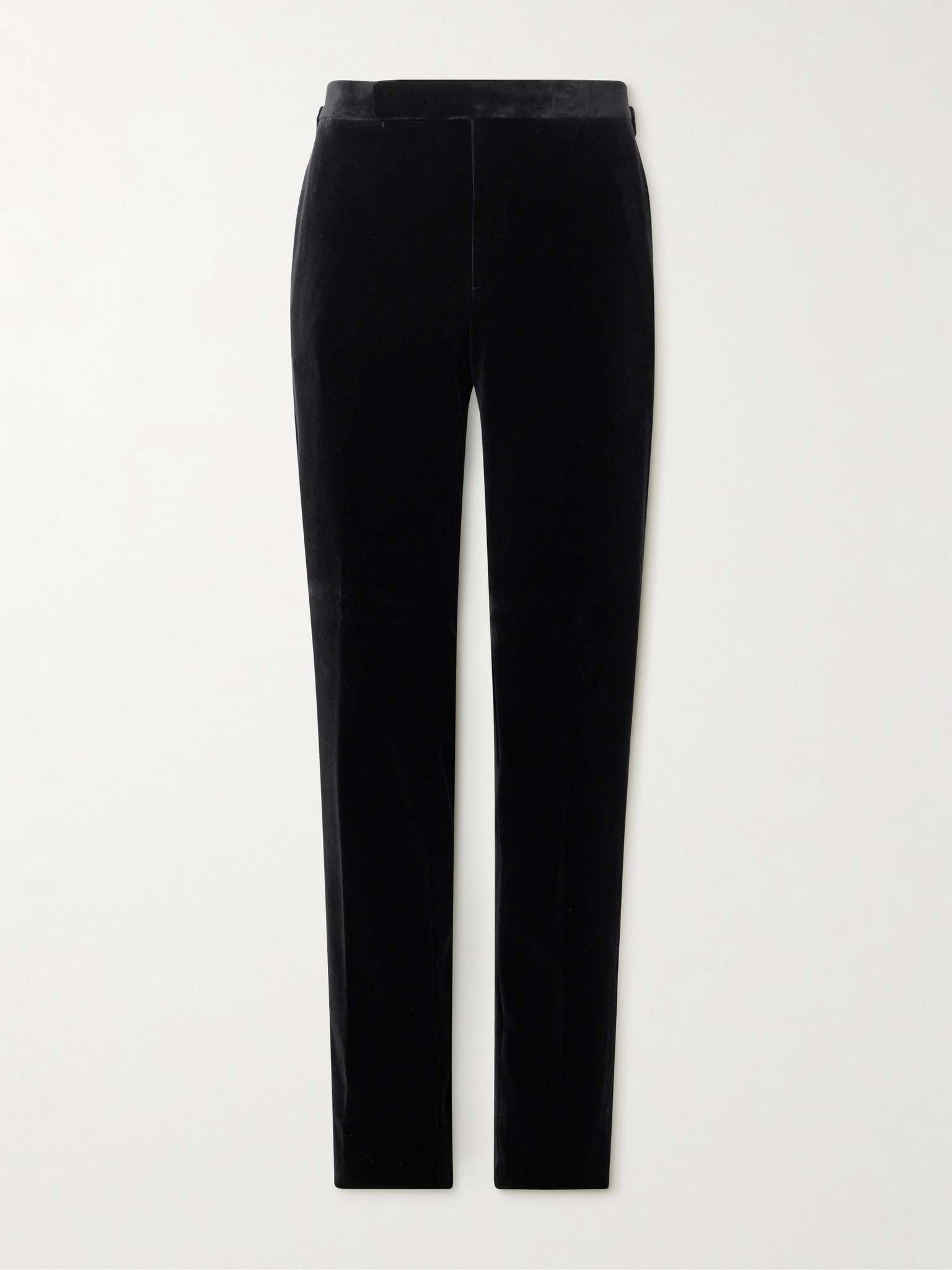 Gregory Straight-Leg Cotton-Velvet Tuxedo Trousers - 1