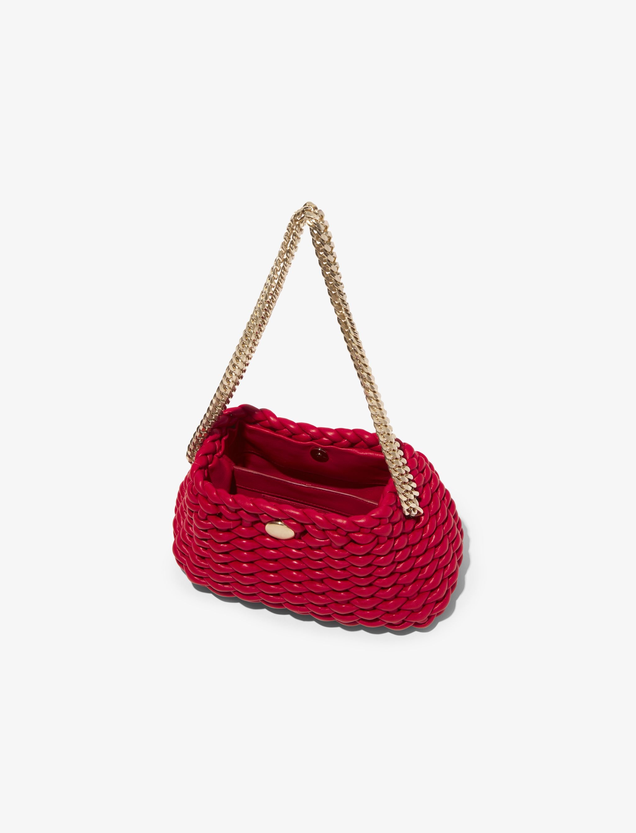 Small Woven Leather Chain Tobo Bag - 5