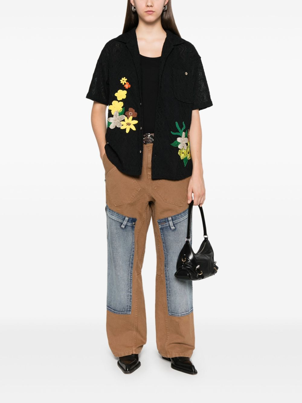 patchwork panel jeans - 2
