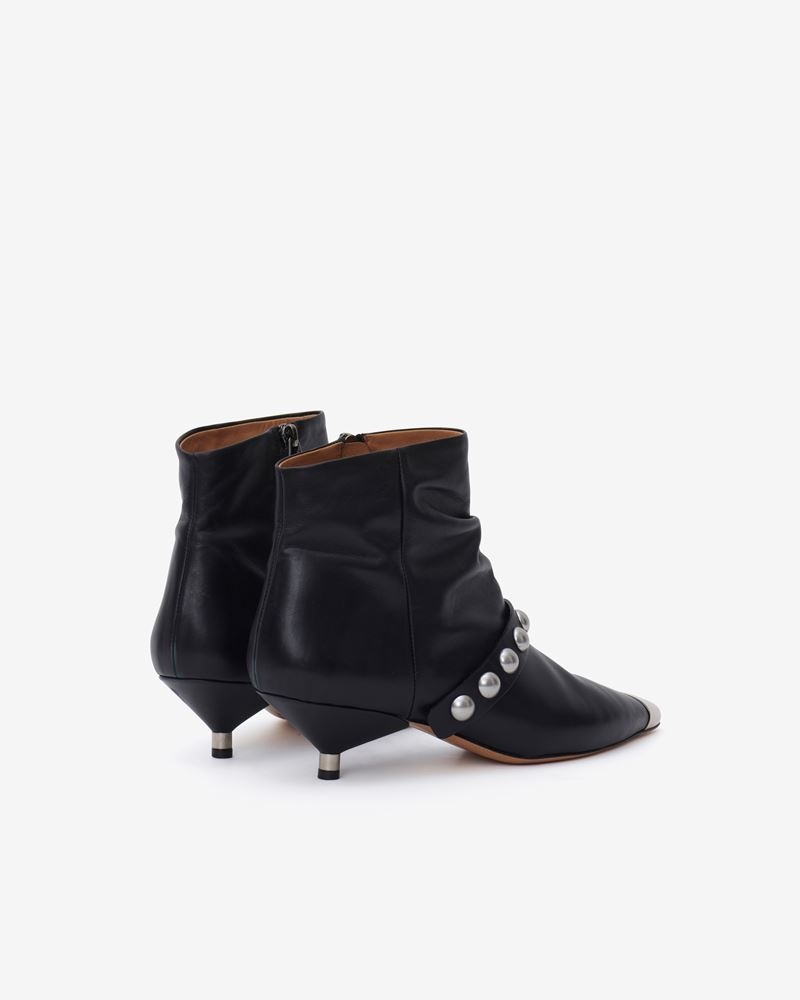 Isabel Marant Donatee Leather Ankle Boots in Black