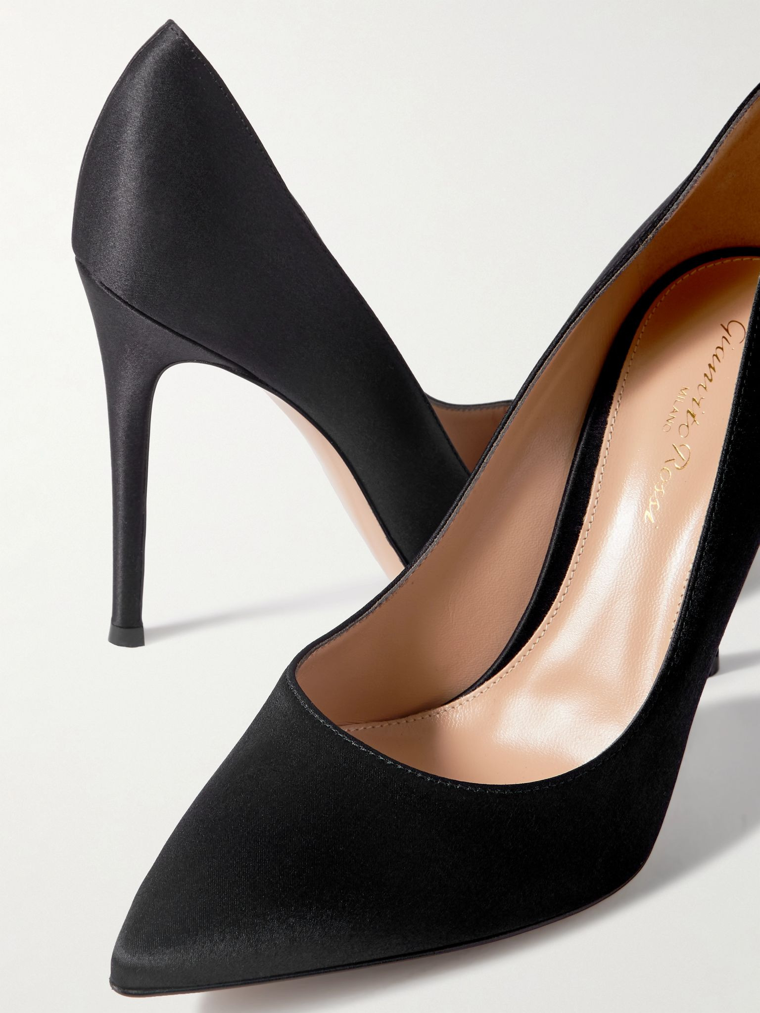 Gianvito 105 satin pumps Black - 4