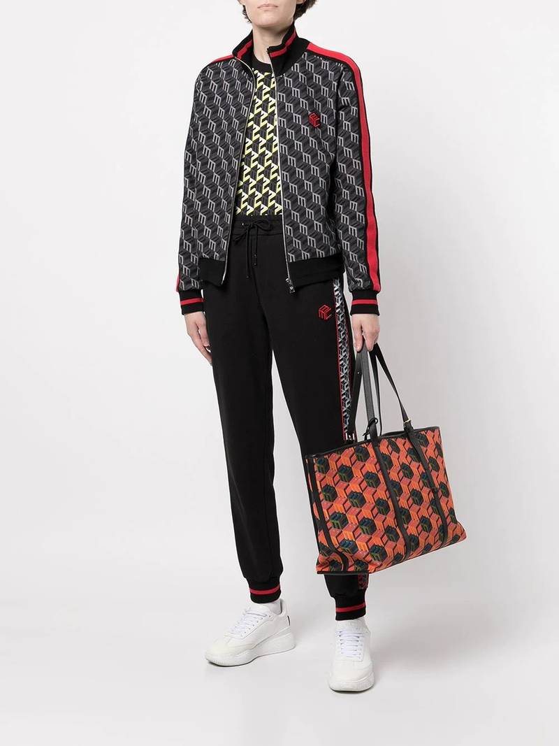 MCM cubic-monogram jacquard tote bag outlook