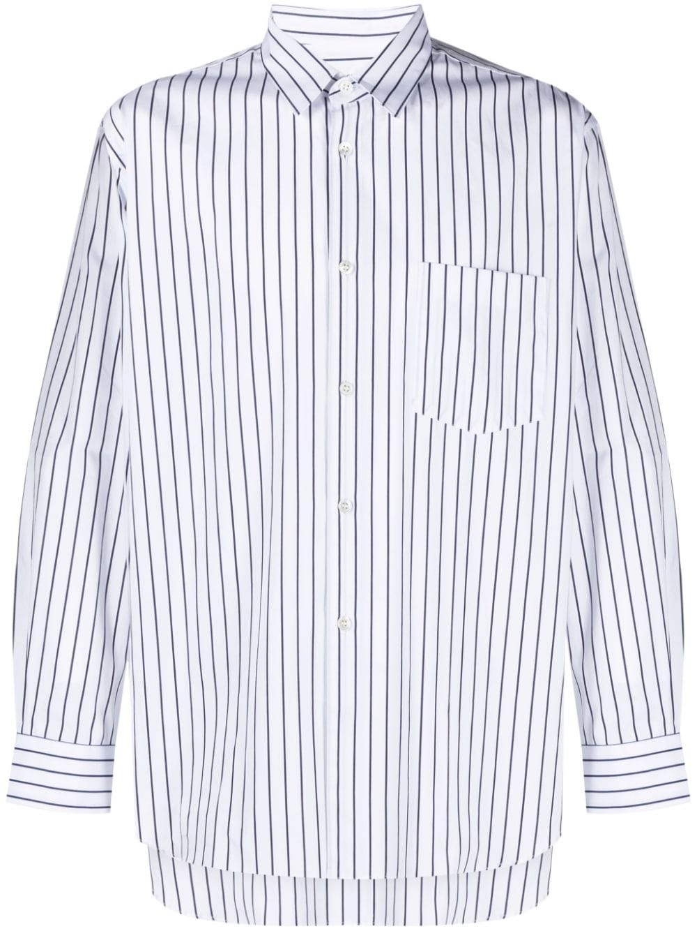 striped long-sleeve cotton shirt - 1