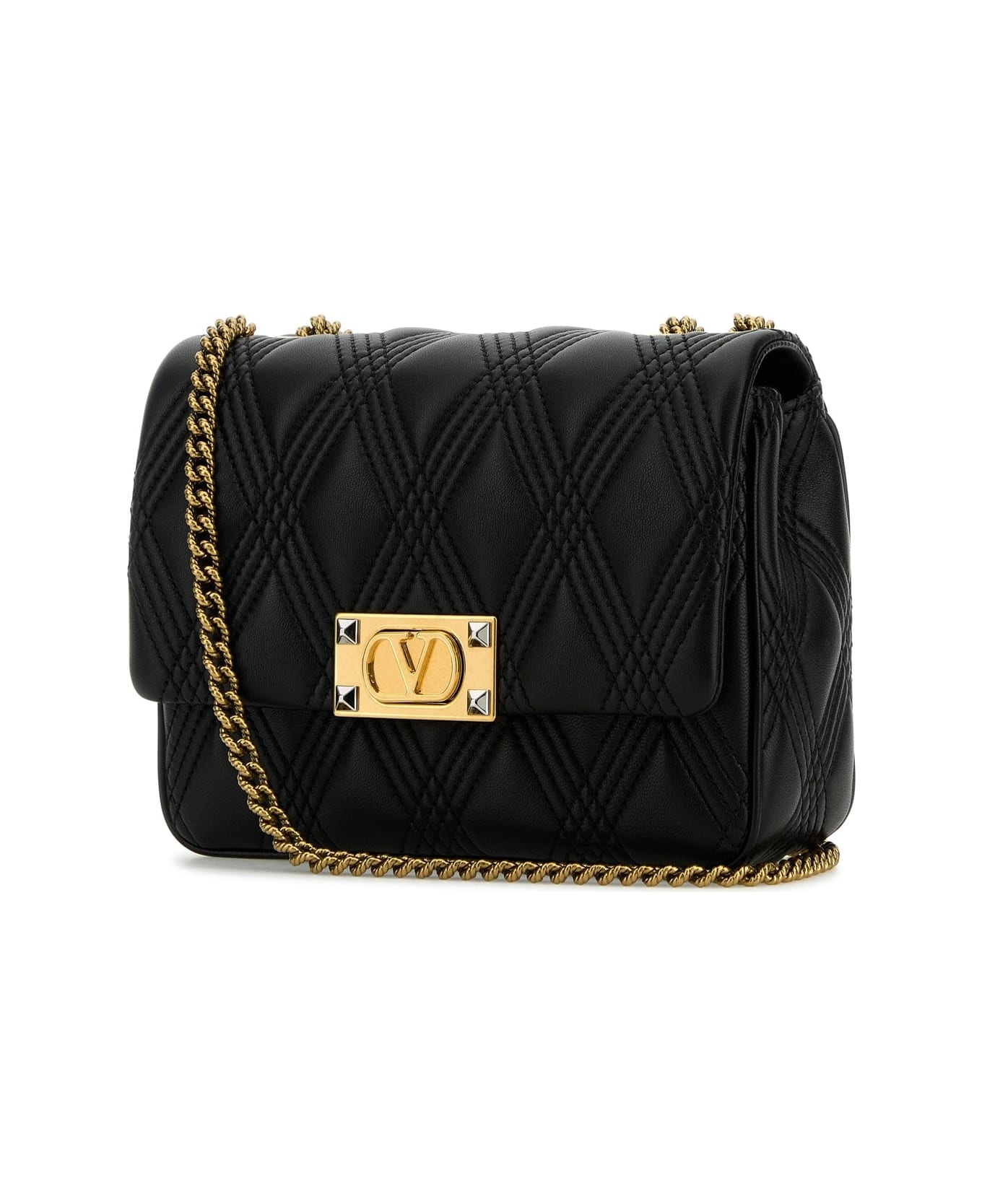 Black Nappa Leather Medium Quiltie 67 Shoulder Bag - 2