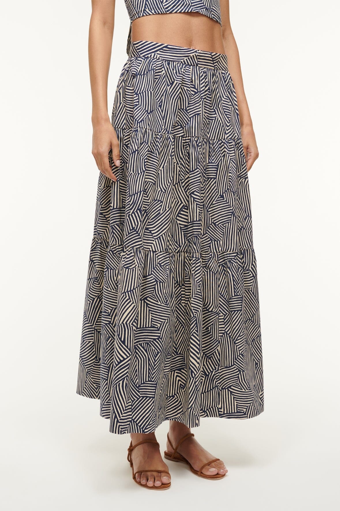 STAUD SEA SKIRT NAVY MOSAIC - 2