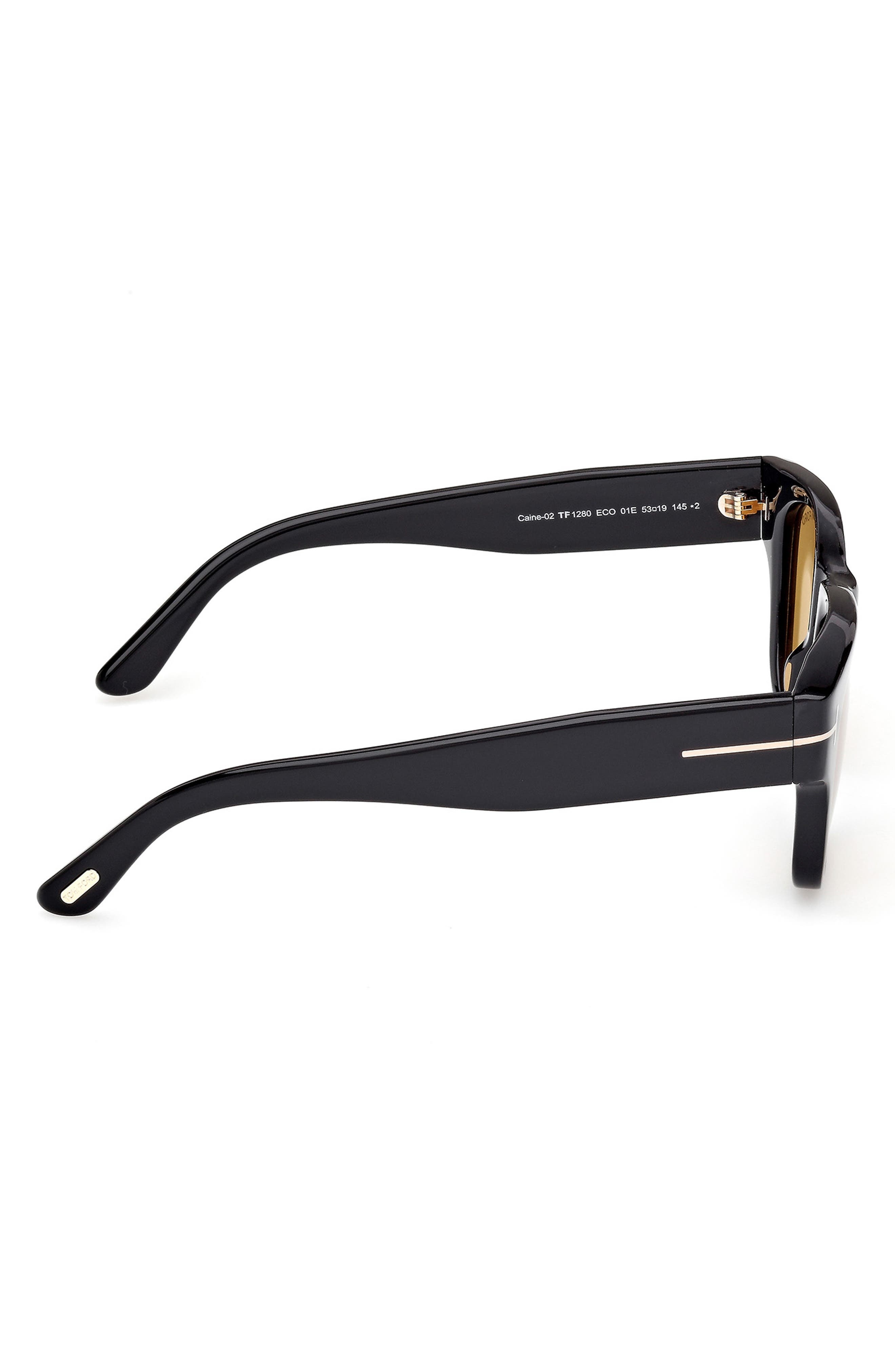 TOM FORD 53mm Square Sunglasses in Shiny Black Eco /Vicuna at Nordstrom - 3