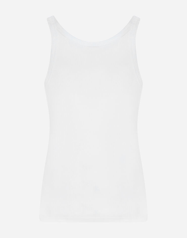 Tank top in ribbed cotton - 3