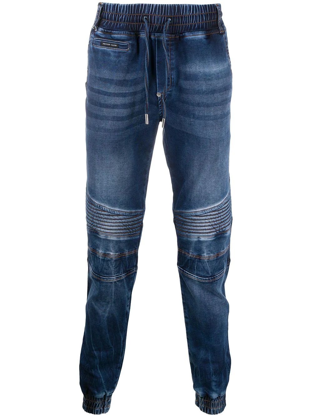 slim-fit drawstring denim jeans - 1