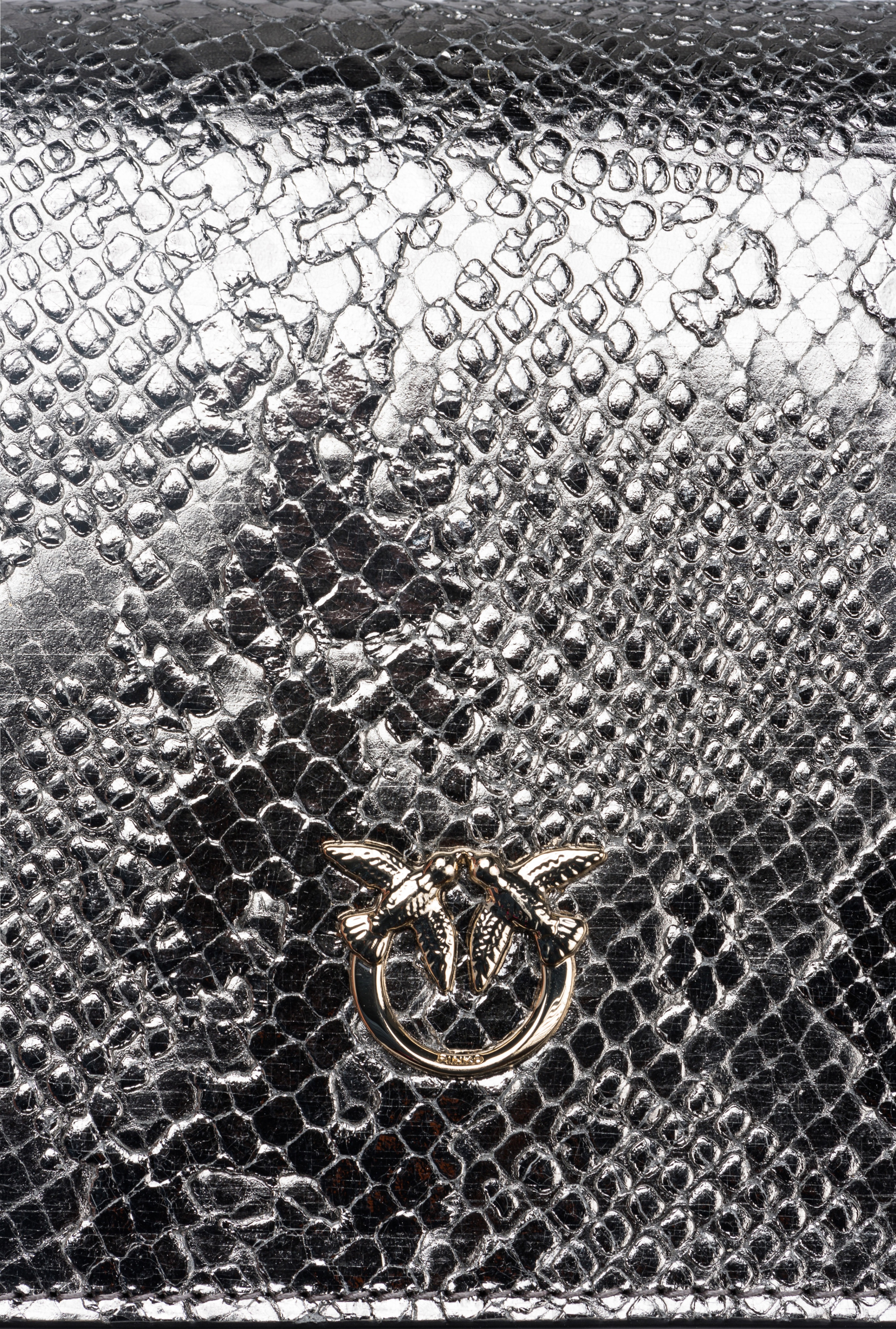 PINKO GALLERIA MINI LOVE BAG CLICK IN PUNCHED REPTILE SKIN - 5