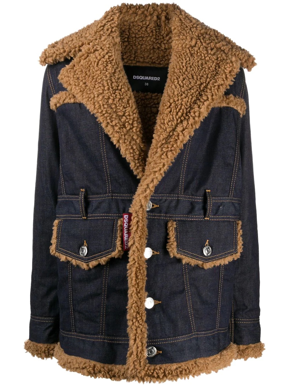 denim shearling jacket - 1