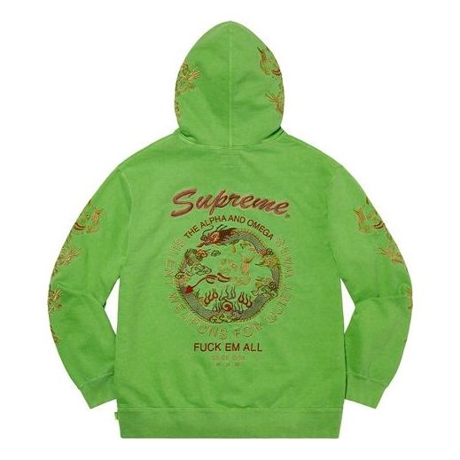 Supreme Dragon Overdyed Hooded Sweatshirt 'Green Red' SUP-SS20-670 - 2