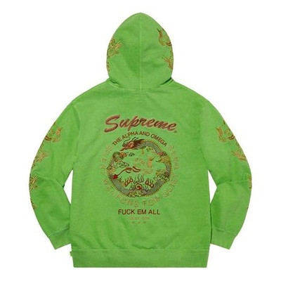Supreme Supreme Dragon Overdyed Hooded Sweatshirt 'Green Red' SUP-SS20-670 outlook