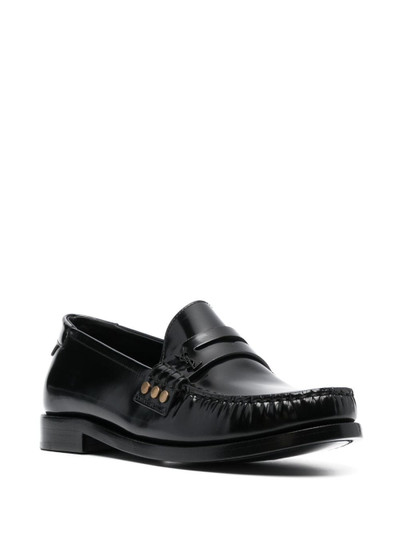 SAINT LAURENT Schuhe penny-slot leather loafers outlook