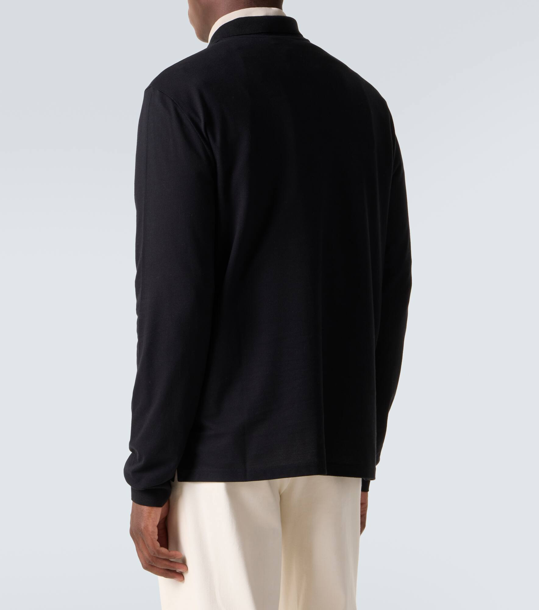 Embroidered cotton and cashmere polo shirt - 4