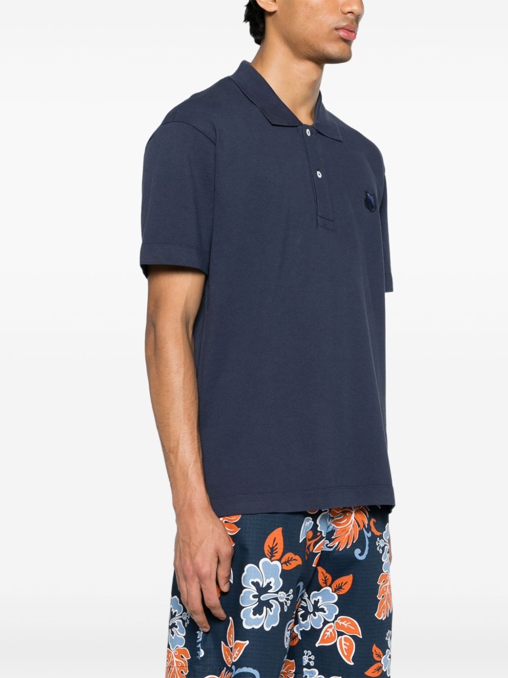 fox head-patch piqué polo shirt - 3