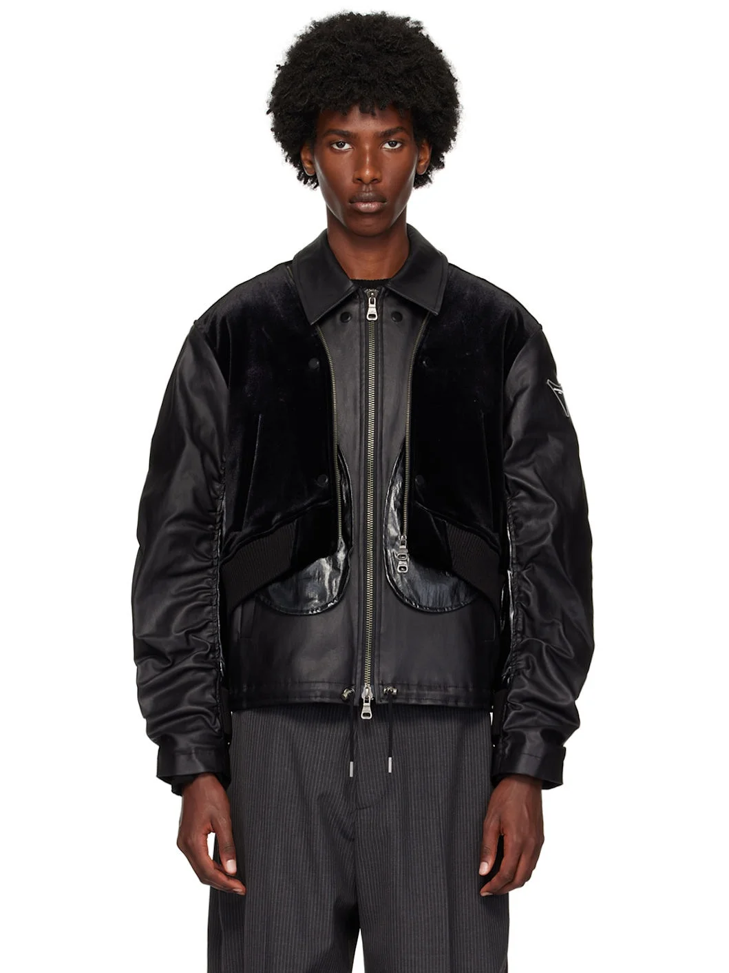 Black Bientain Zip-Up Jacket - 1