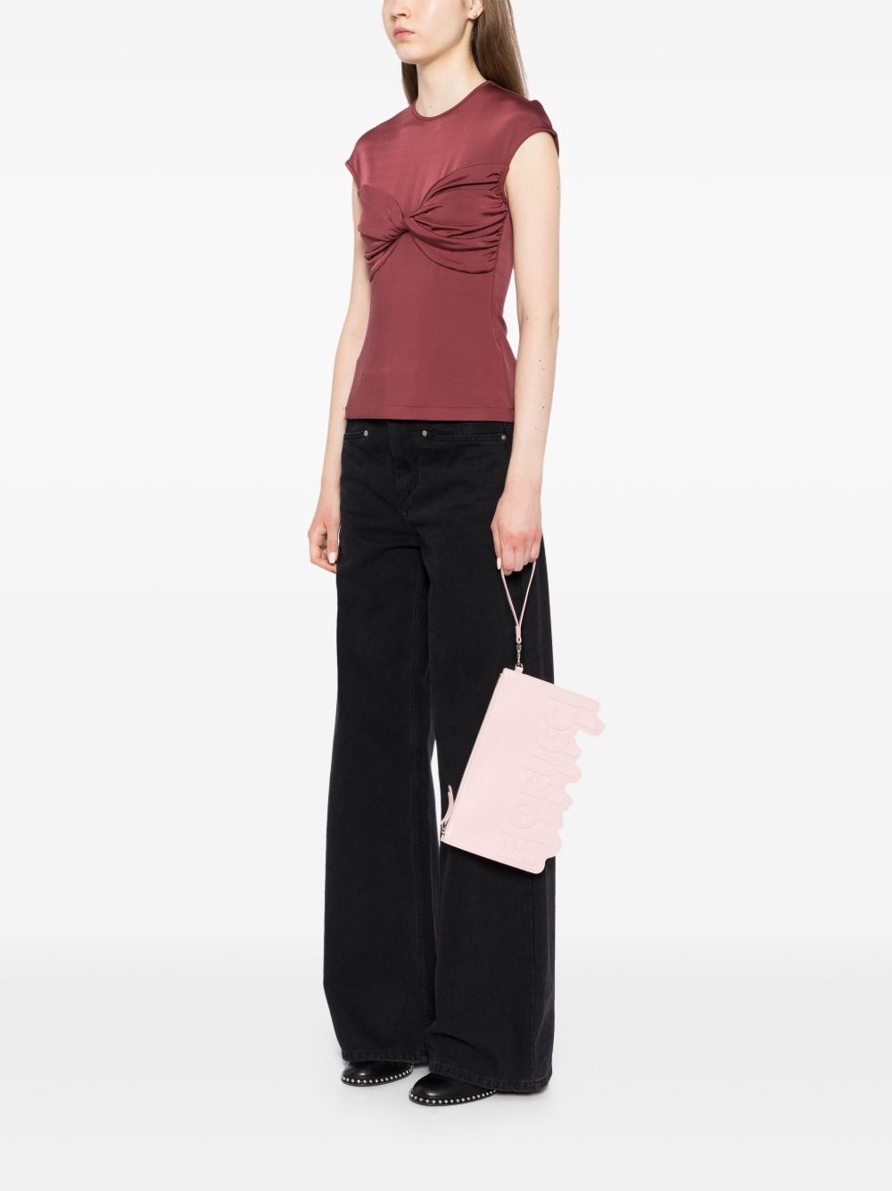 melted leather clutch bag - 2