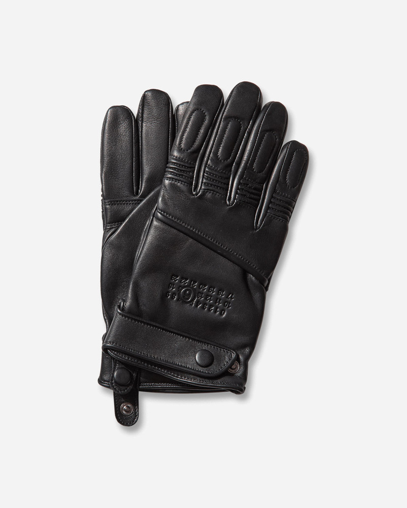 MM6 Maison Margiela Agnelle Leather Gloves Black outlook