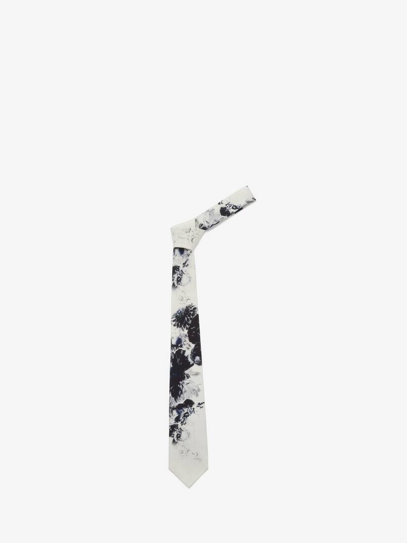 Men's Dutch Flower Tie in Ivory/black - 1