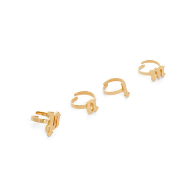Palm Angels Gothic Palm Rings Set in Gold outlook
