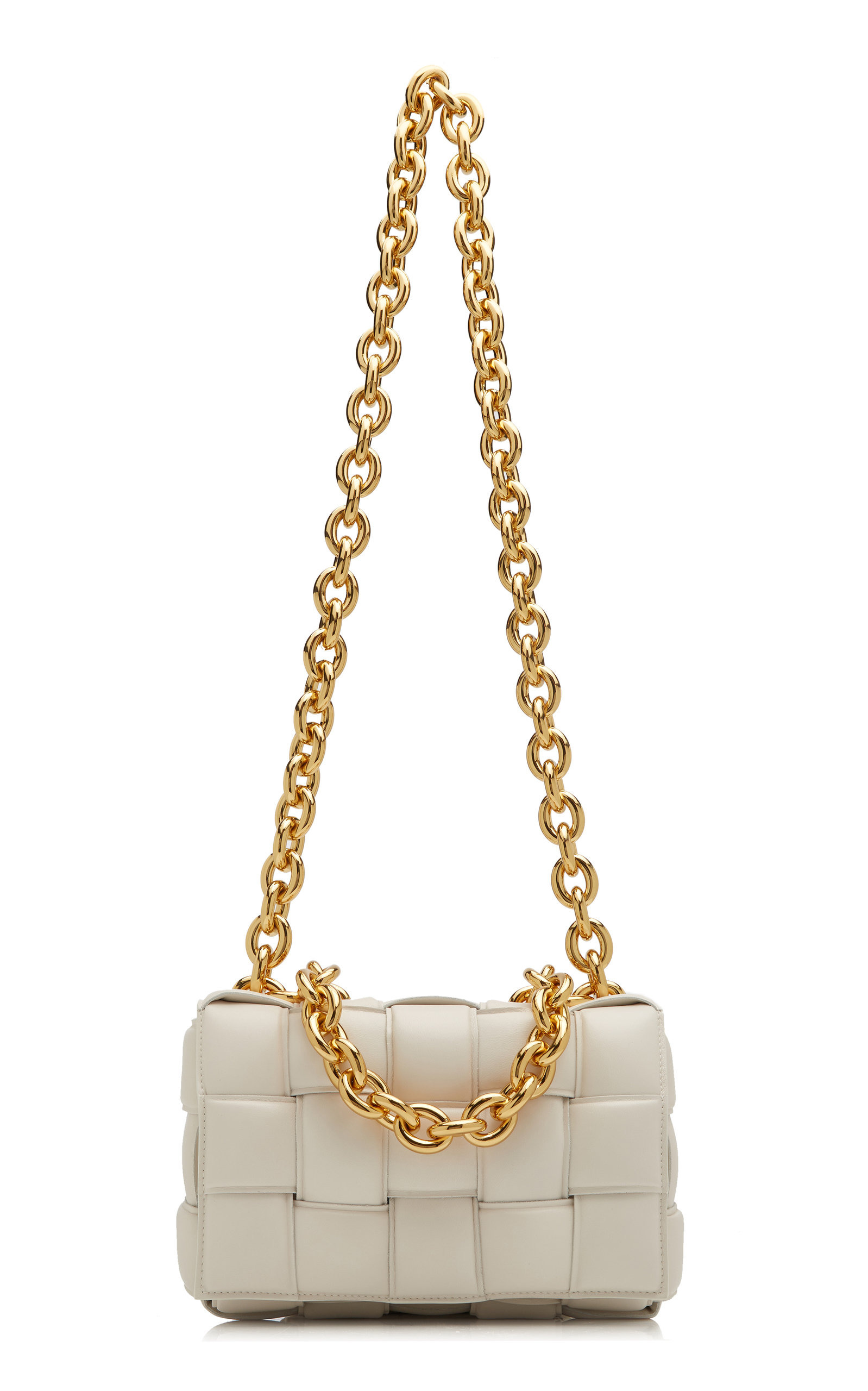 The Chain Padded Cassette Leather Bag white - 4