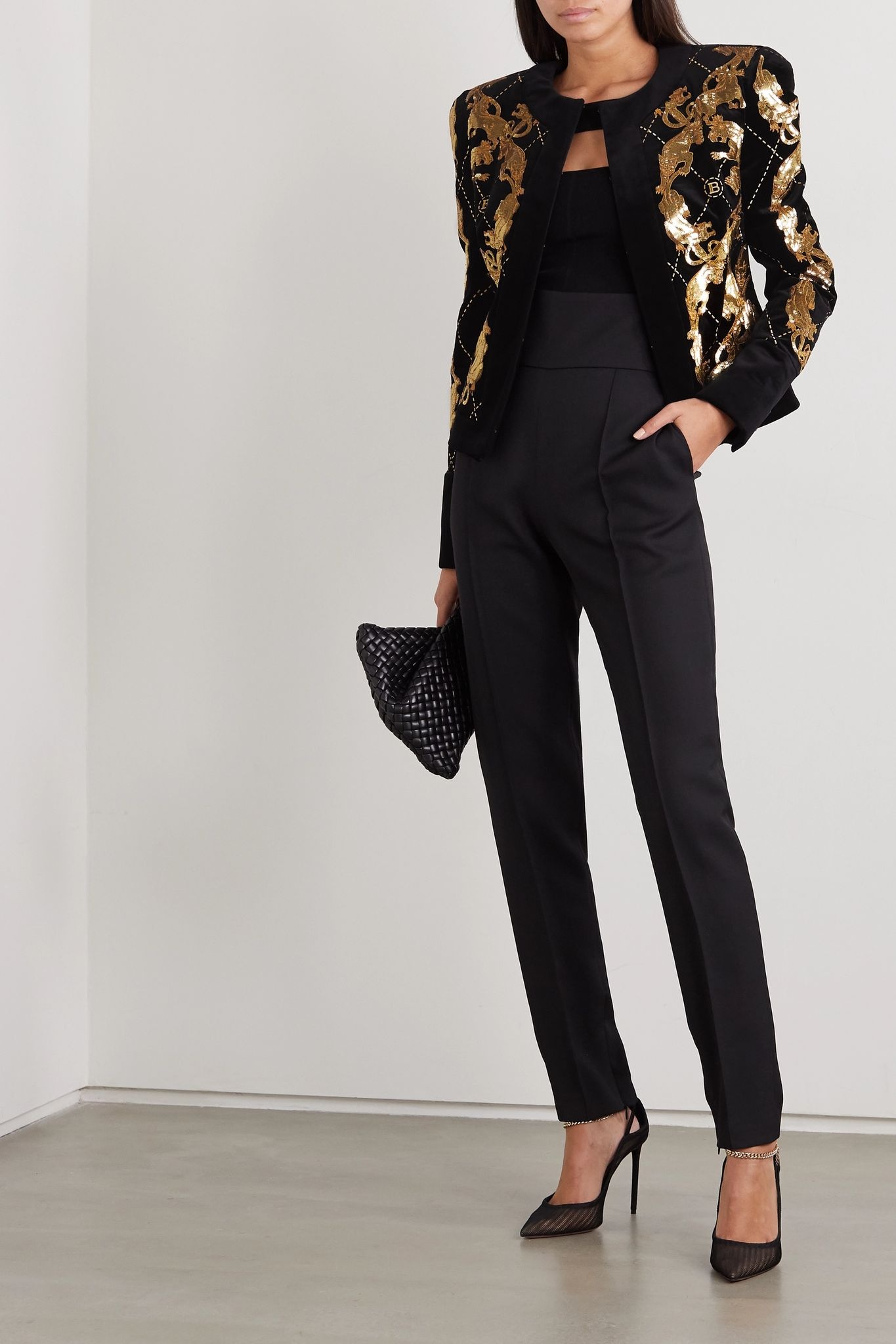 Sequined embroidered cotton-velvet jacket - 2