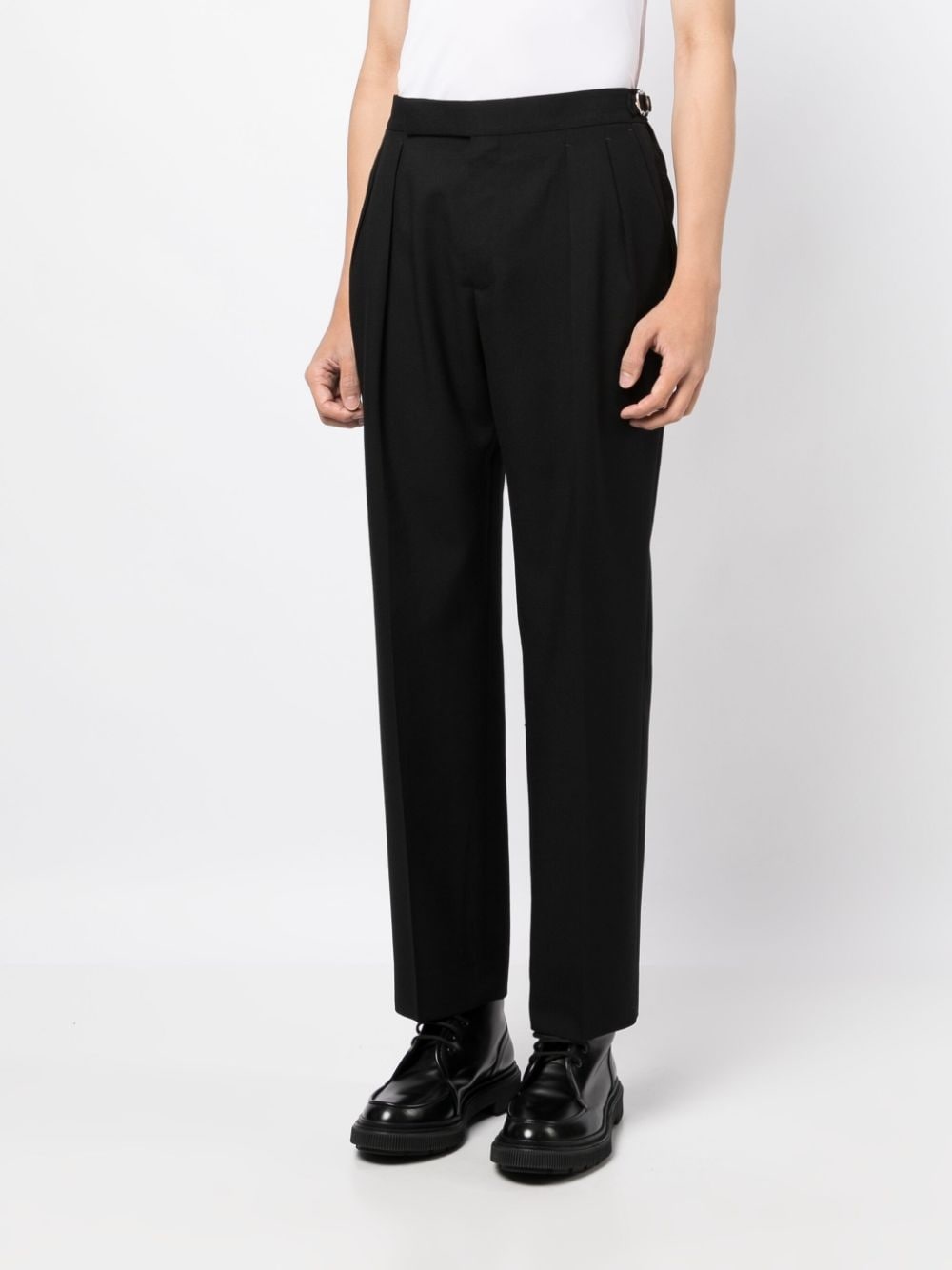 straight-leg wool trousers - 3