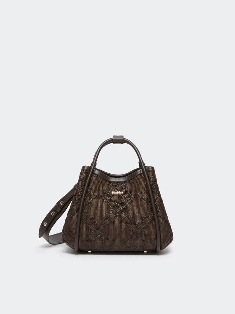 MARINEXS Extra-small Marine bag in diamond-patterned basketweave - DARK BROWN 4