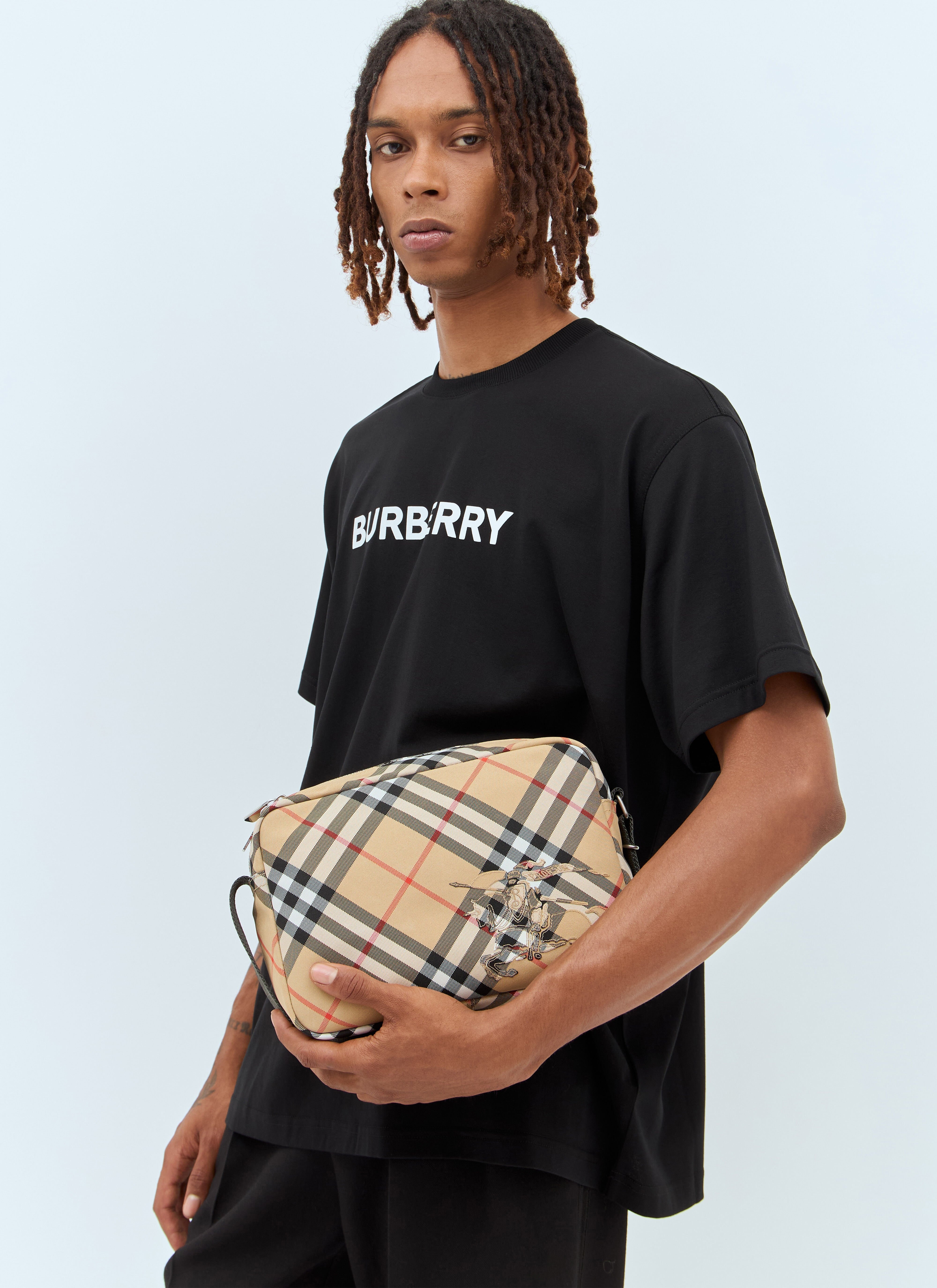 BURBERRY｜ (Check Crossbody Bag (8102301)) Check Crossbody Bag​ in Sand - Men, Nylon | Burberry® Official