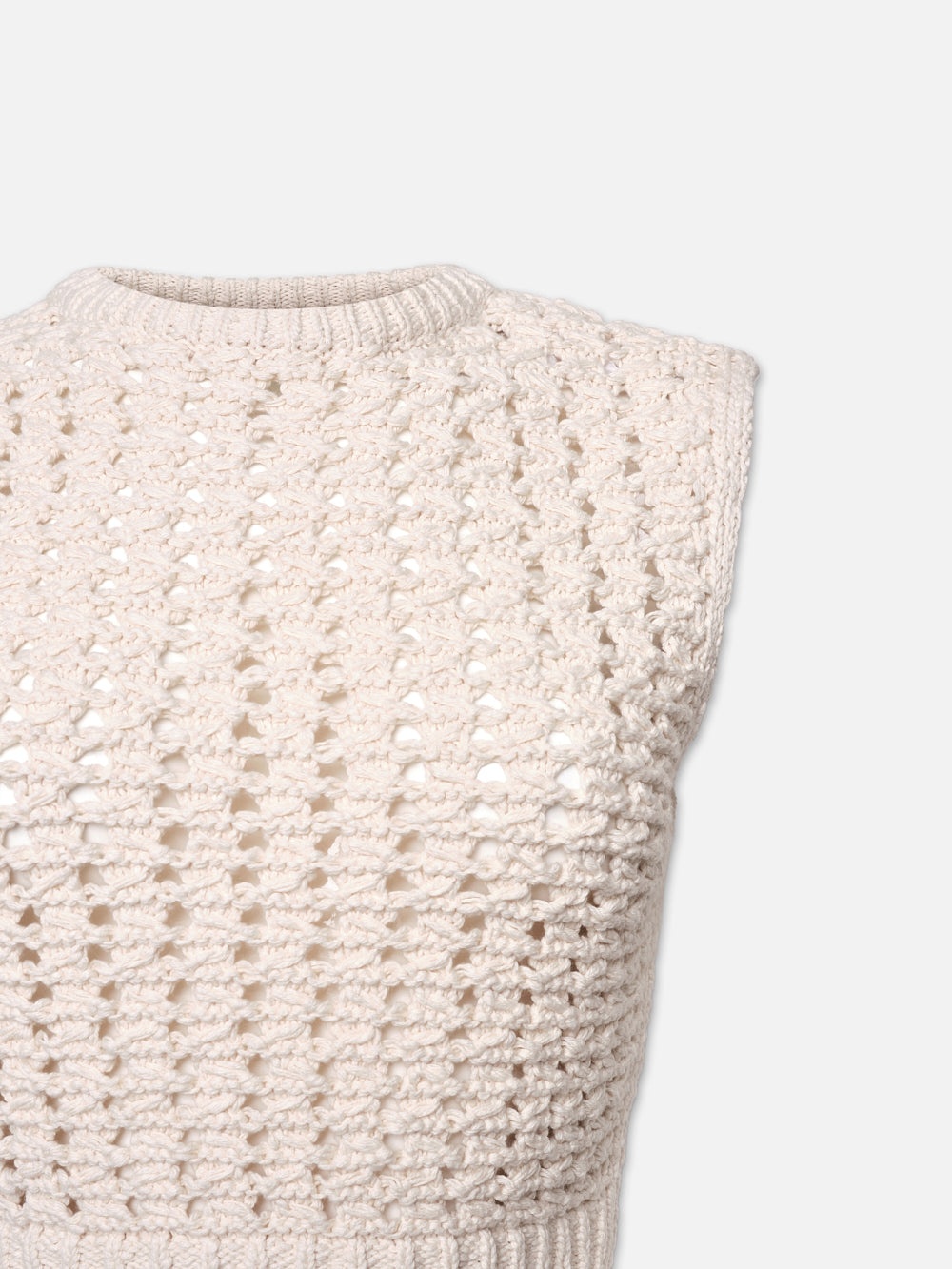 Tape Yarn Sweater Vest in Cream - 3
