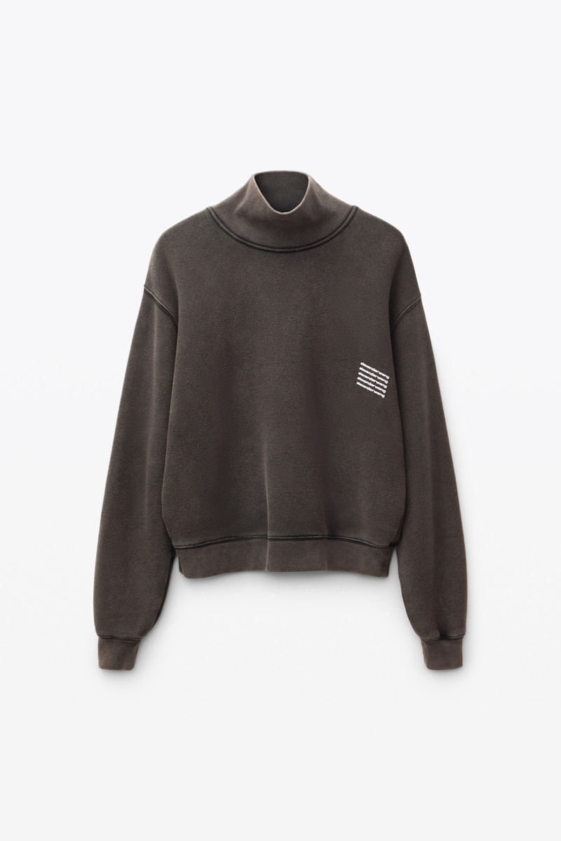 ACID WASH HIGH NECK PULLOVER 1