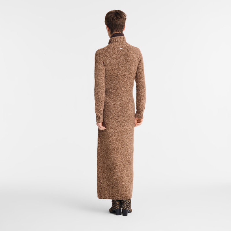 Long dress Chocolate - Knit 3