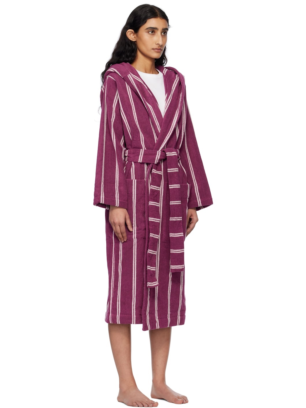 Purple & Pink Terry Hooded Bathrobe - 2