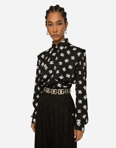 Dolce & Gabbana Charmeuse shirt with all-over DG logo print outlook