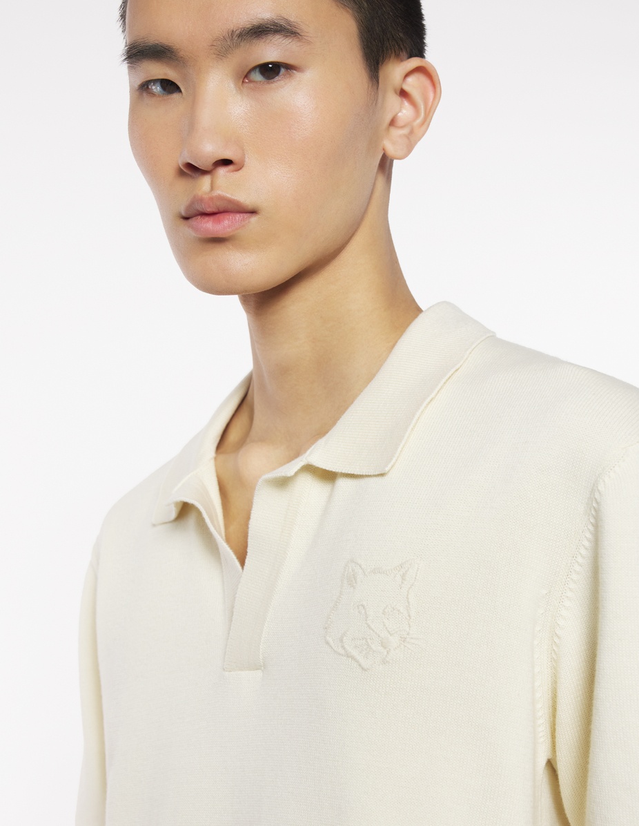 BOLD FOX HEAD EMBROIDERED KNITTED POLO - 4