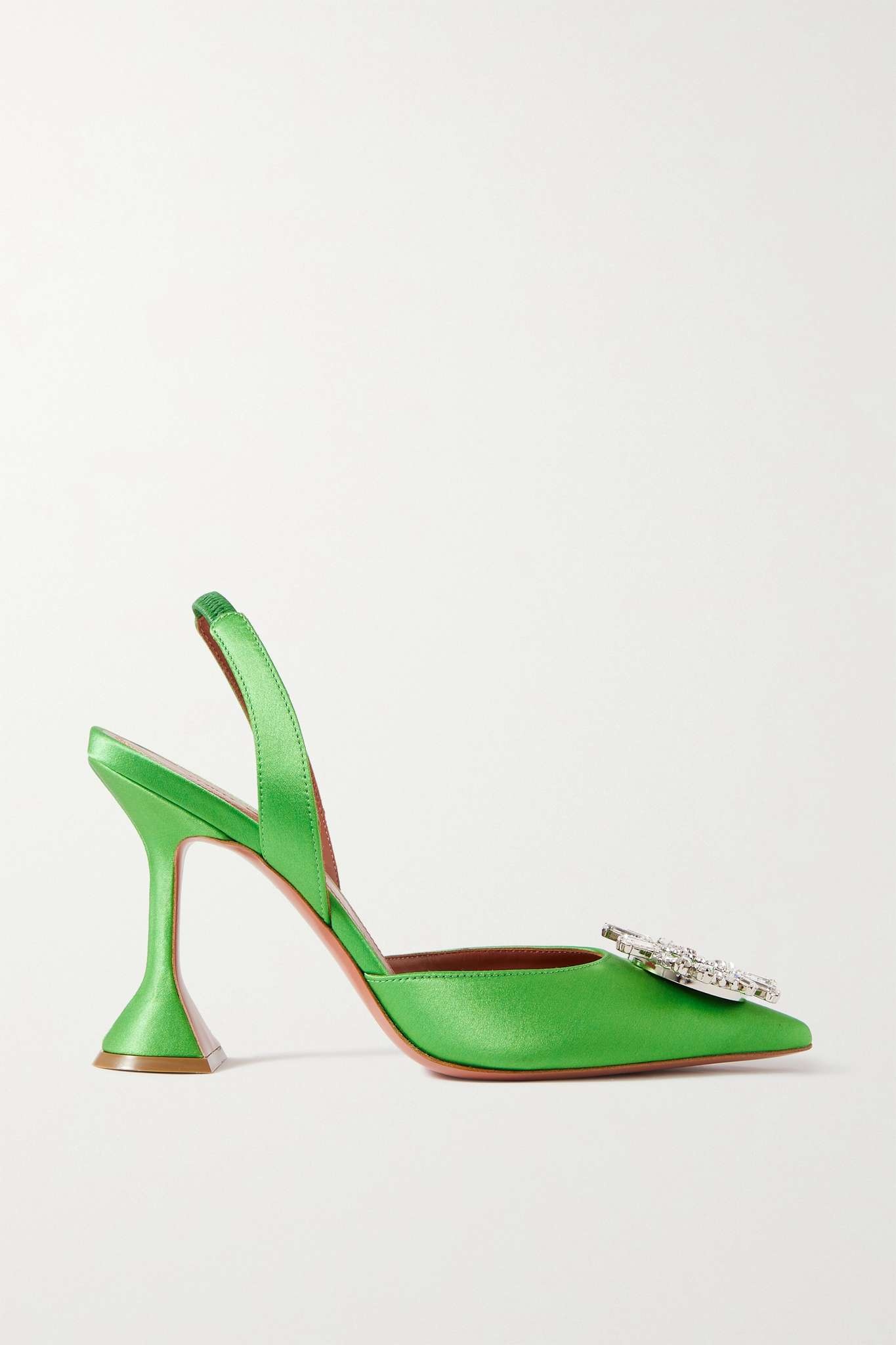 Begum Glass crystal-embellished PVC slingback pumps - 1