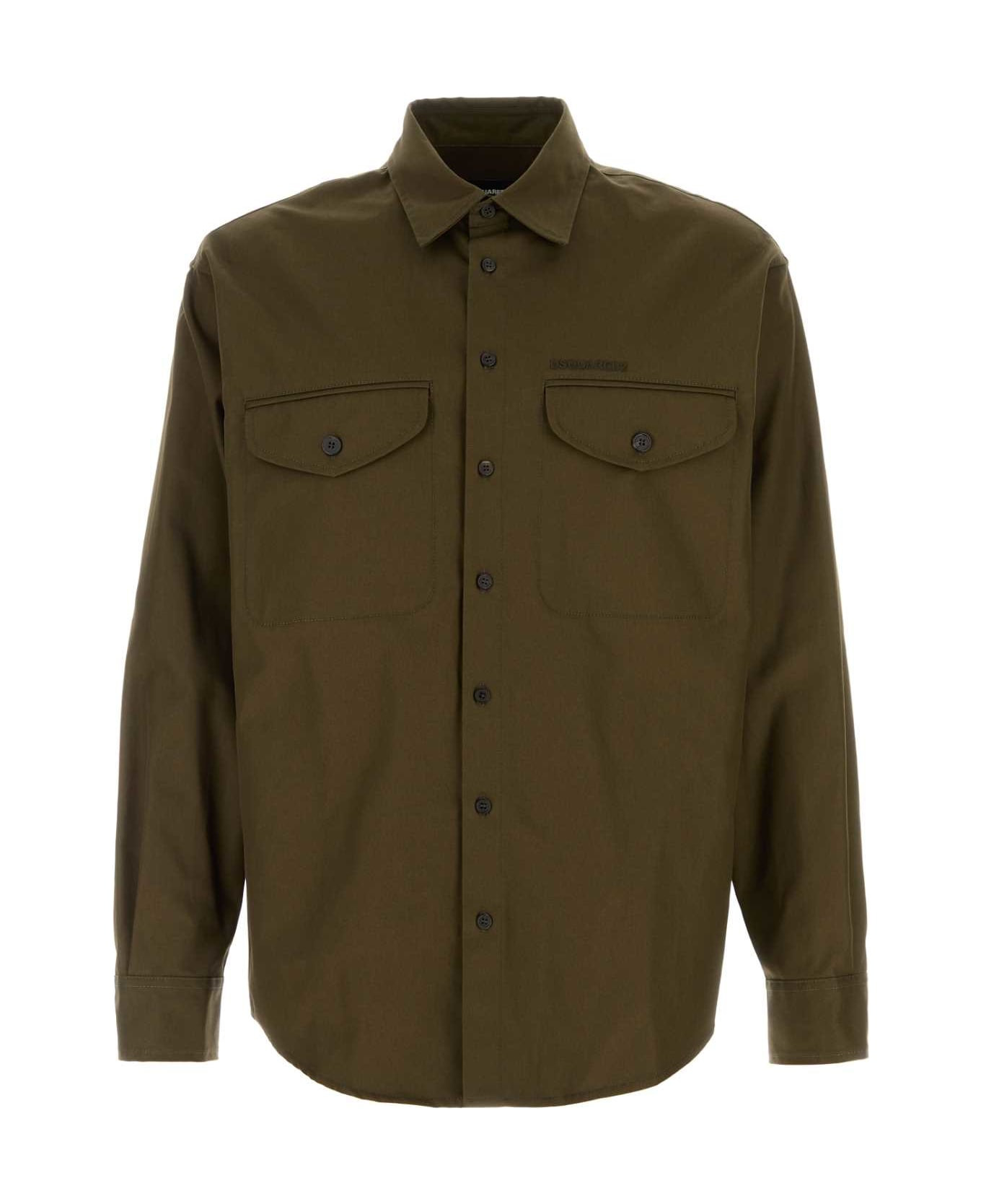 Army Green Cotton Shirt - 1