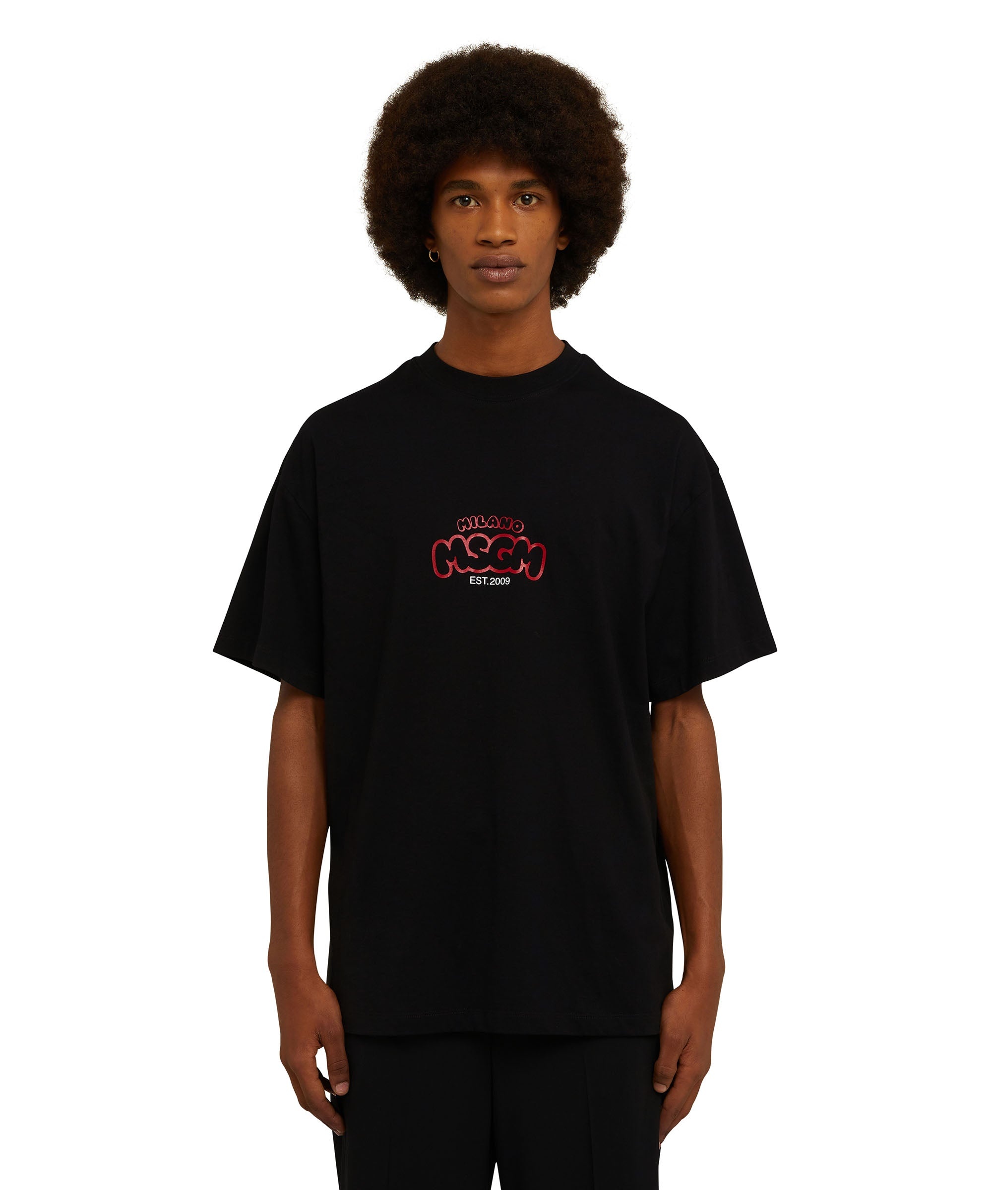 Cotton crewneck t-shirt with logo and "cocktail" graphic in collaboration with Burro Studio - 4