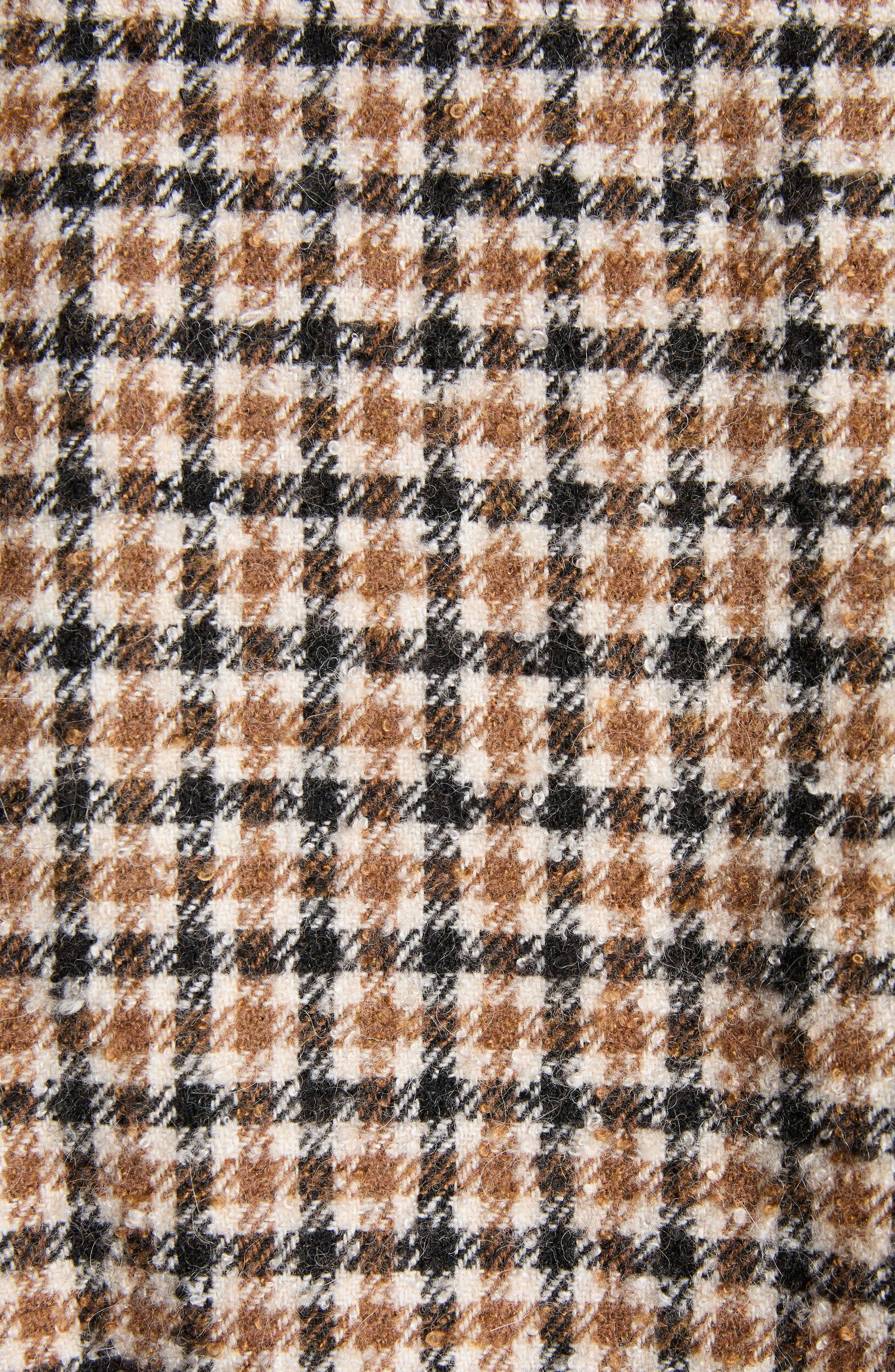 Moncler Houndstooth Wool Blend Blouson Jacket in Brown/Beige Check at Nordstrom - 6
