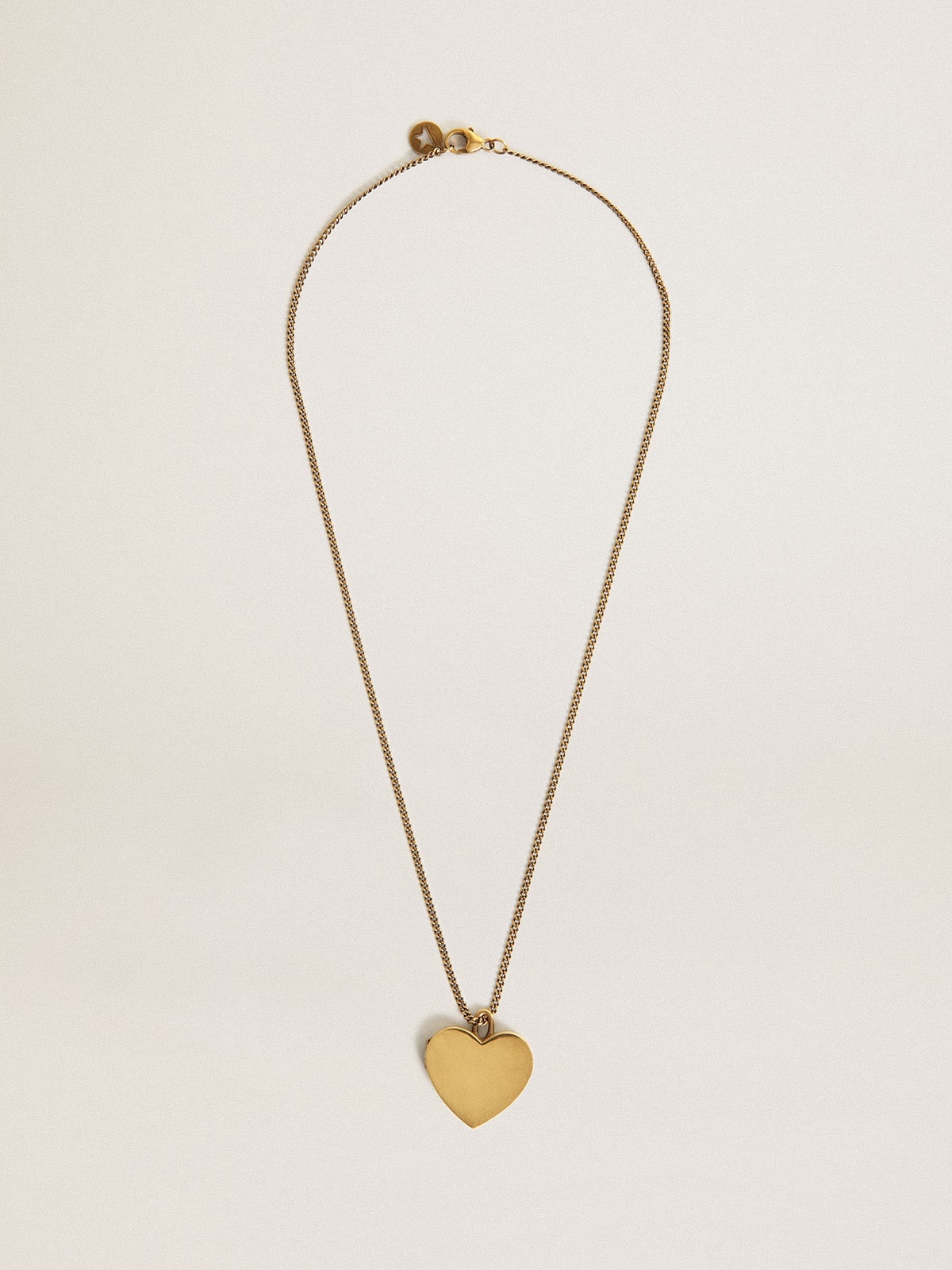 Necklace in antique gold color with heart charms - 1